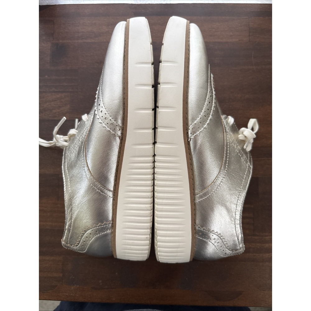 Cole Haan Grand City Womens Platform Oxford Shoes 8.5 Gold Talca Ivory Leather - Picture 6 of 9